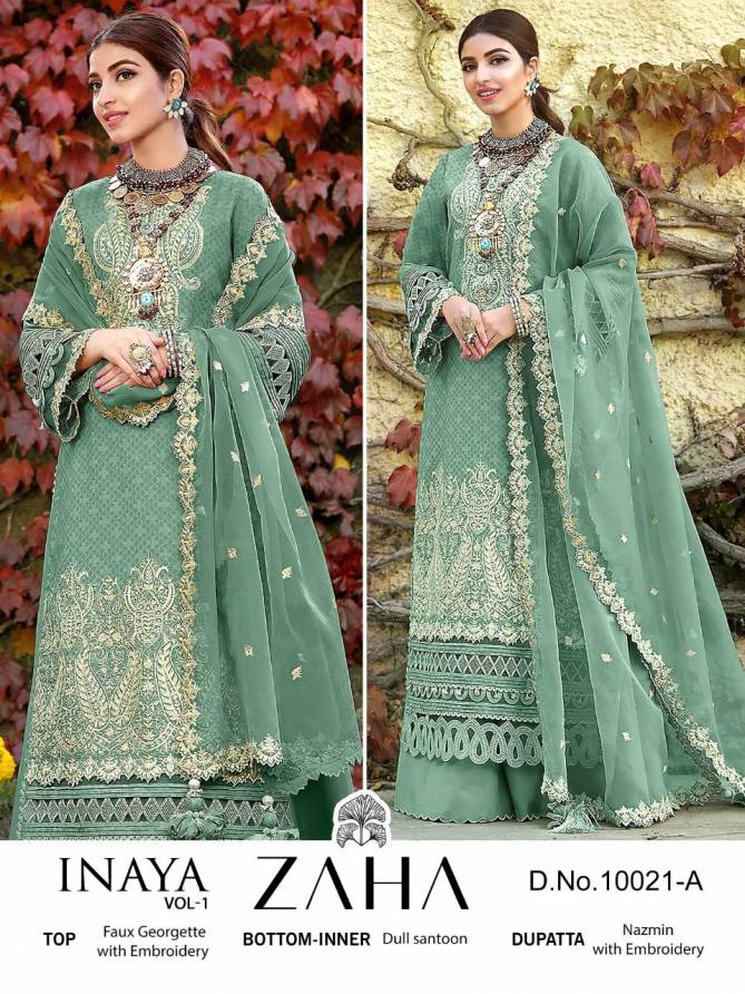 Zaha Inaya 1 New Festive Wear Heavy Georgette Designer Pakistani Suit Collection